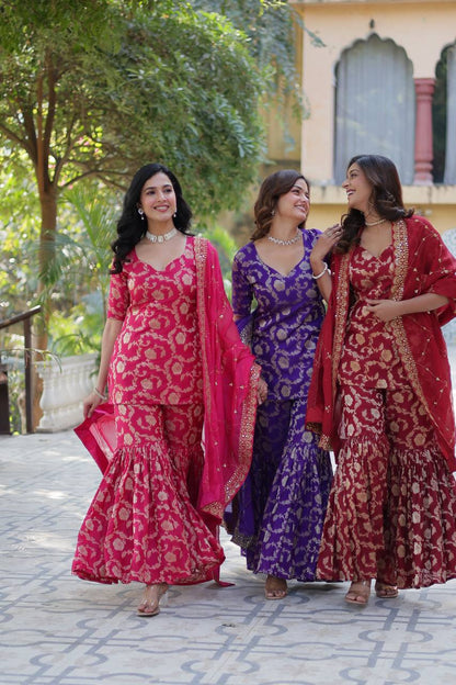 Exquisite Designer Ready-Made Gharara Suit