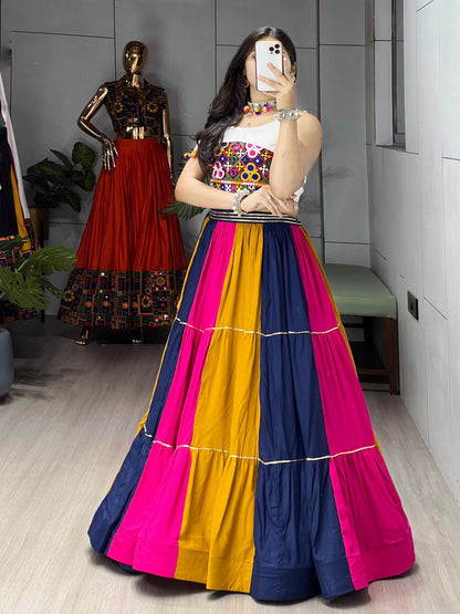 Ethnic Women's Lehenga with Traditional Kediya Set in Multicolor for Festive Navratri Celebrations