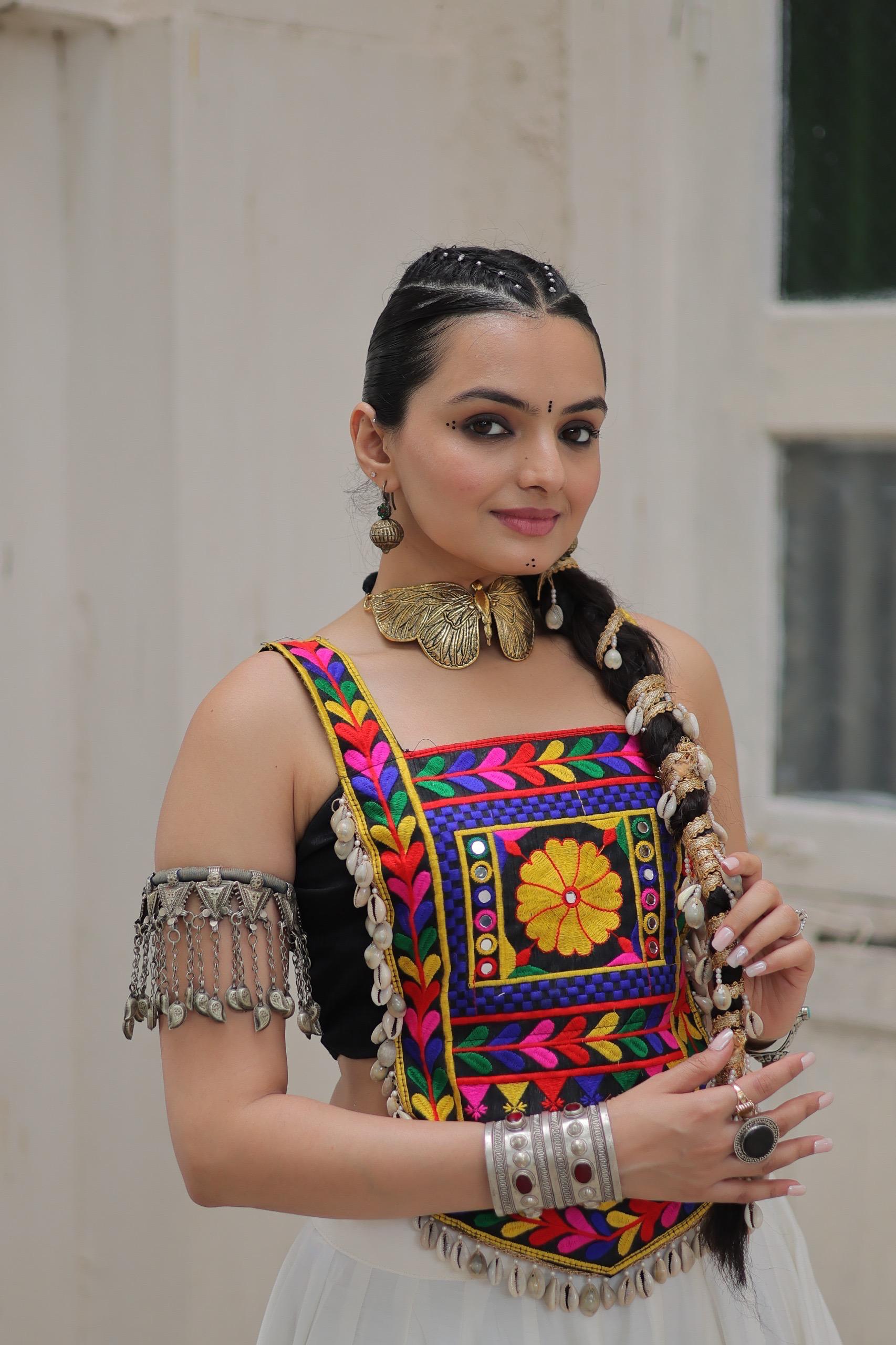 Elegant Navratri Blouse Collection with Kutchi Gamthi Embroidery and Mirror Work