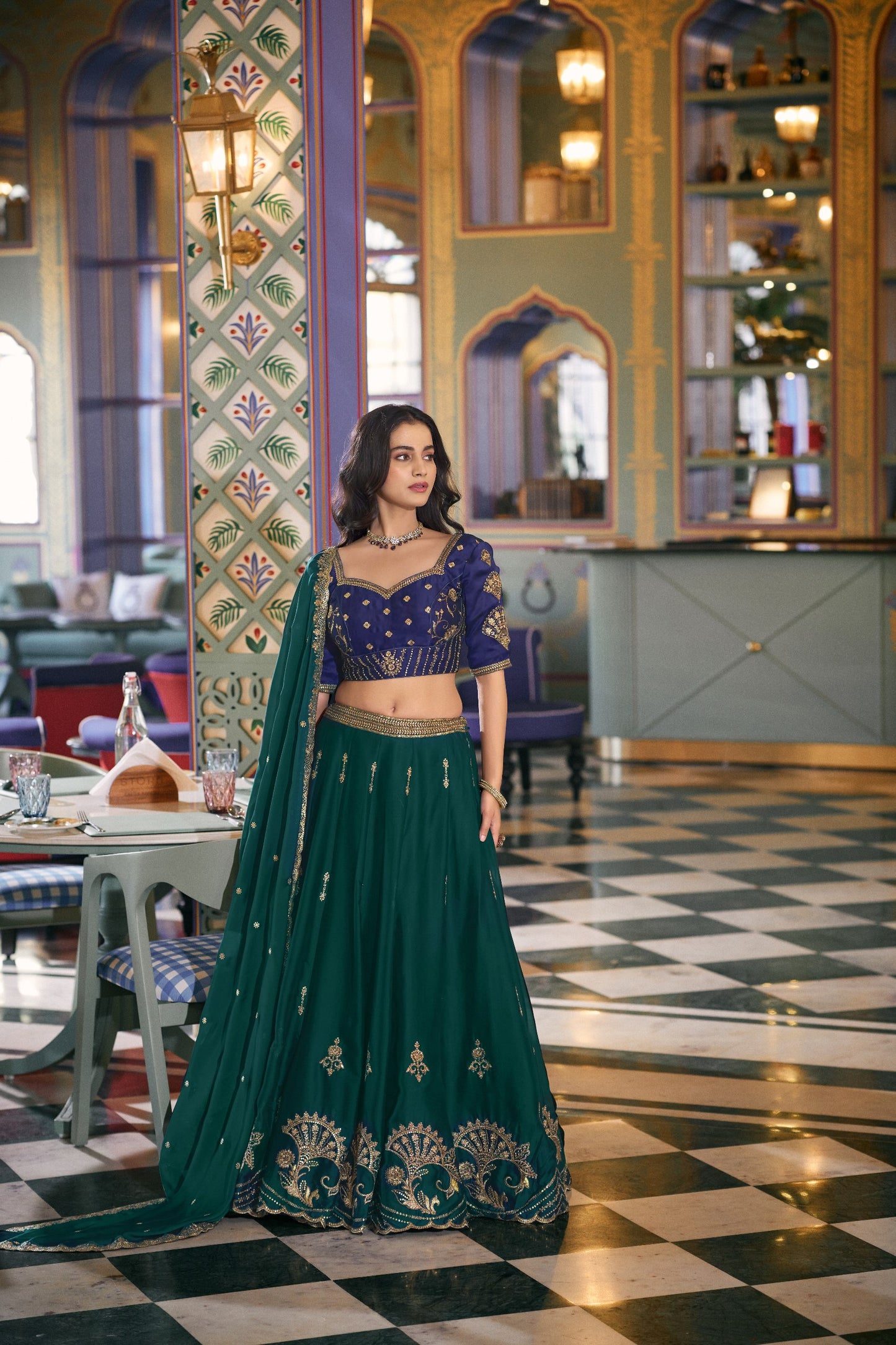 Rangoli Silk Lehenga Set – Elegant Synthetic Silk Fabric with Sequins and Thread Embroidery for Festive and Wedding Wear