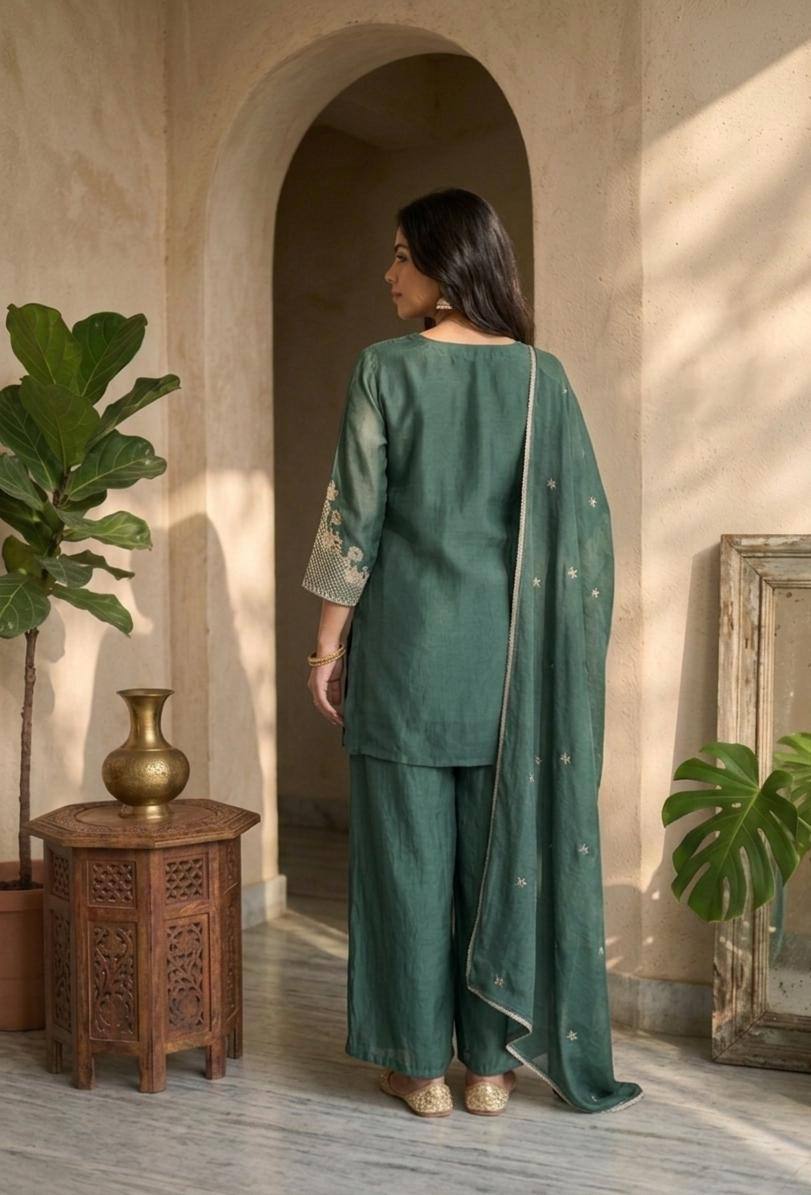 RangBhoomi Designer Wear Festival Special Collection – Elegant Woman’s Ethnic Ensemble with Embroidered Rangoli Crush Fabric