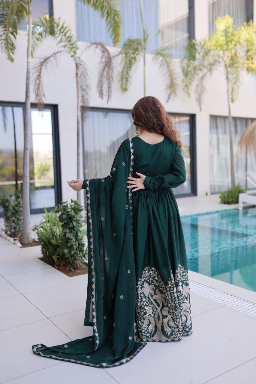 RangBhoomi Ready-to-Wear Designer Gown and Dupatta Collection 2026 – Elegant Embroidered Multi-Color Ensemble