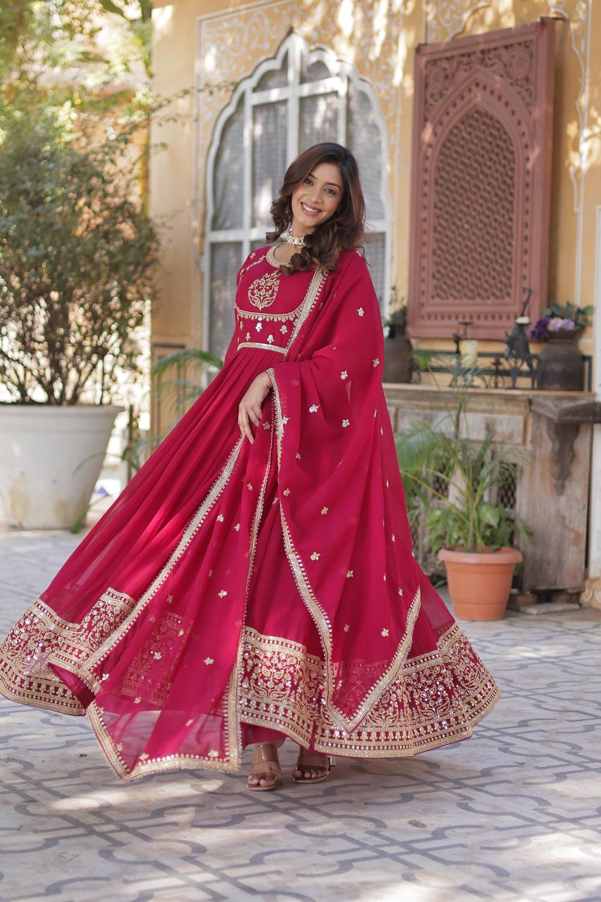 Indian Wedding Gown with Dupatta - Party Wear 2025