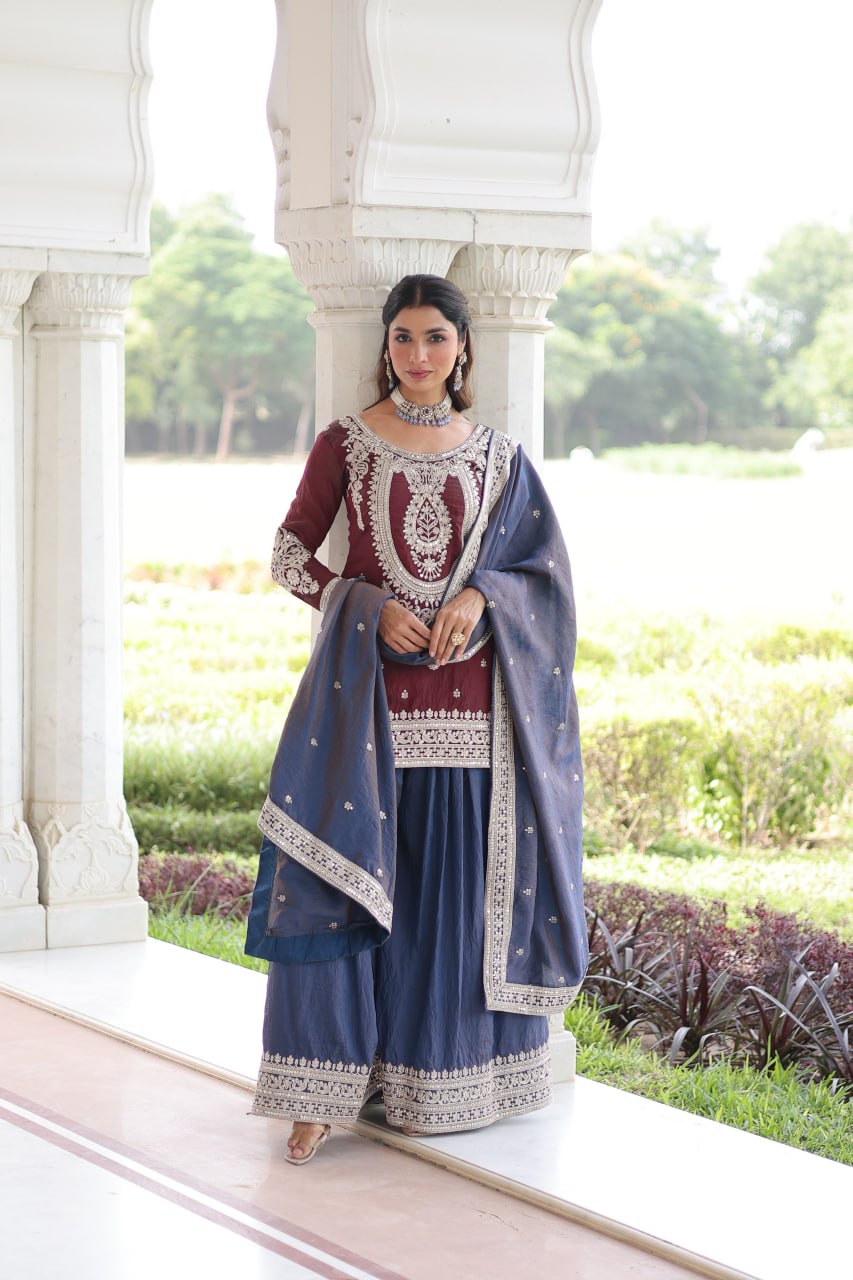 Premium Designer Ready-to-Wear Top, Sharara, and Dupatta Collection 2026 by RangBhoomi