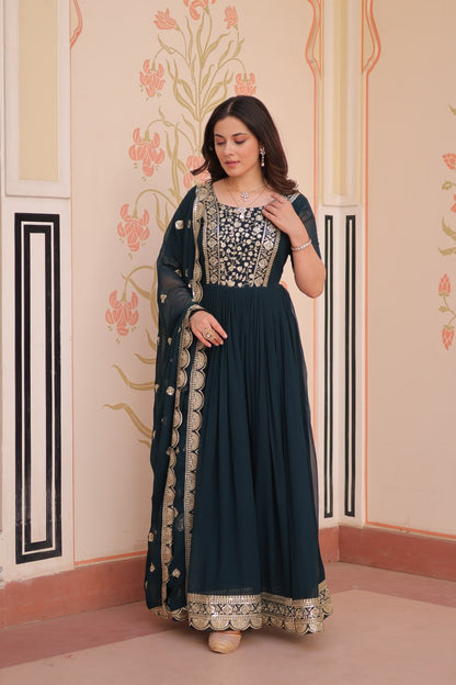 Designer Gown 2025 - Ready Made, Embroidered | Rangbhoomi