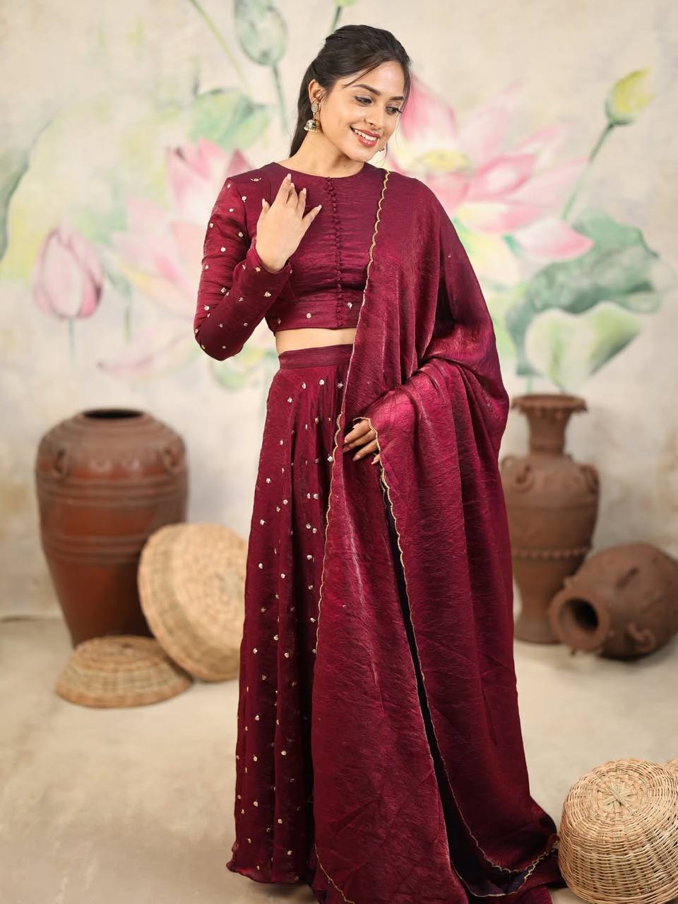 New Arrival: Top Trending Fully Stitched Soft Space Silk Lehenga with Elegant Sequins Embroidery and Beautifully Stitched Blouse – Perfect Blend of Traditional Charm and Modern Fashion
