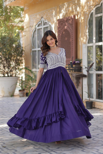 Readymade Lehenga with Embroidered Slit Kurti – Luxe Star Georgette