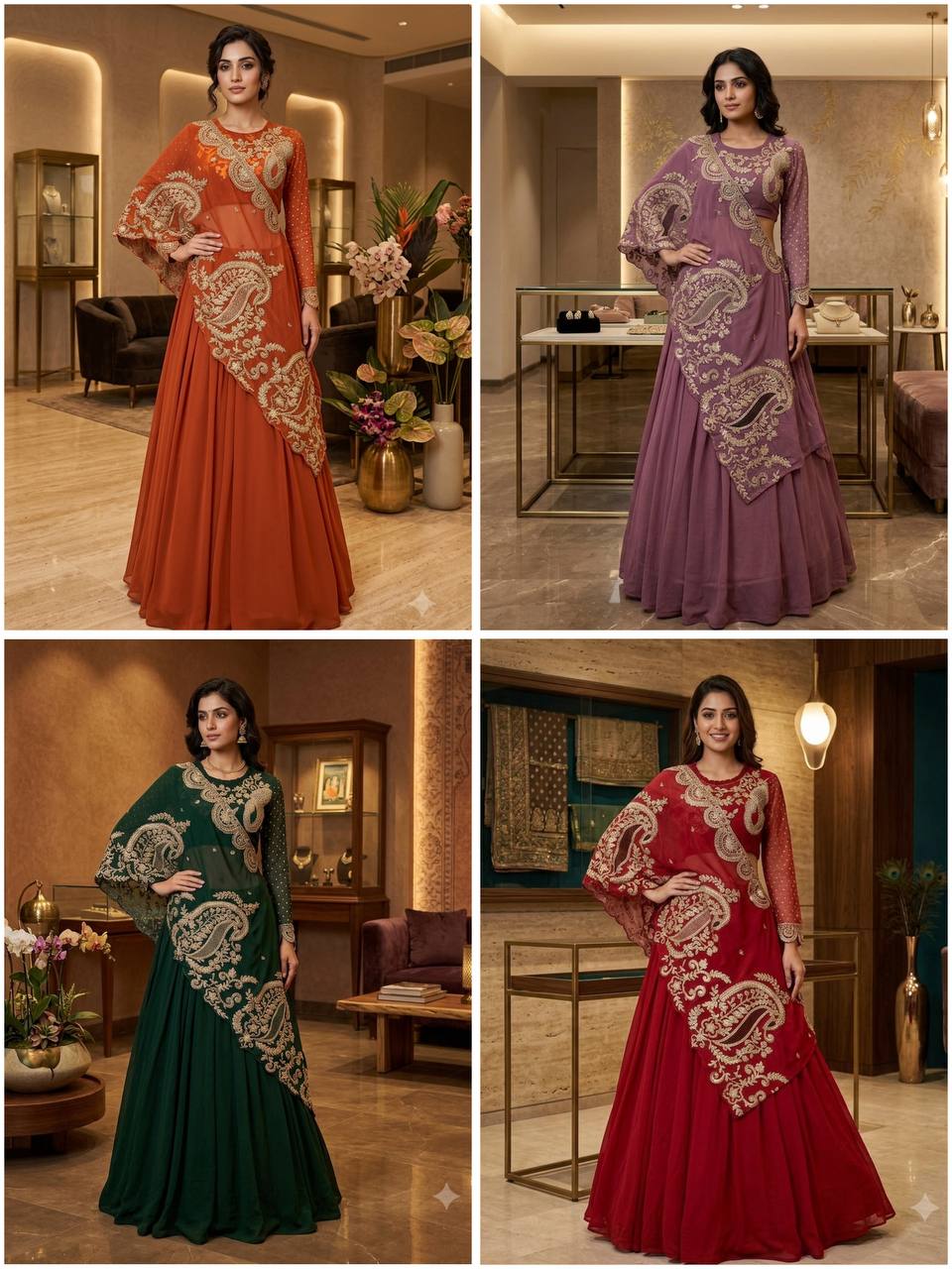 Designer Wear Embroidered Lehenga with Blouse and Shrug Set