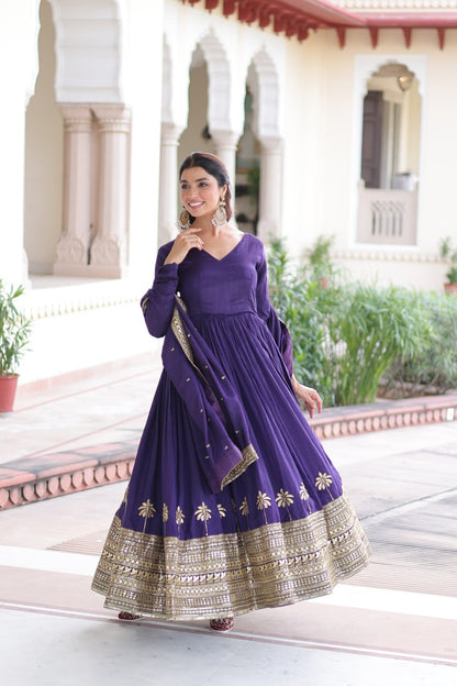RangBhoomi Elegant Vichitra Silk Gown with Sequined Dupatta Collection 2026