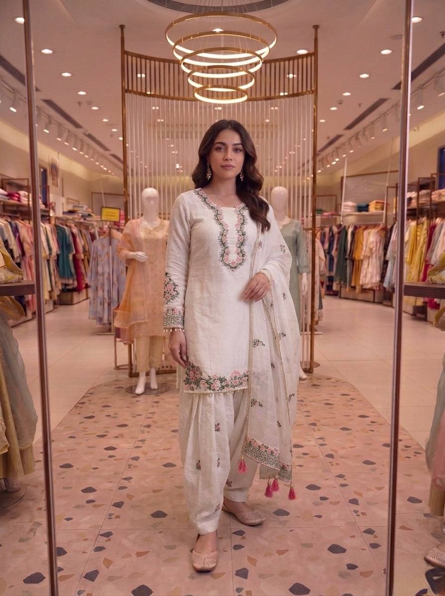 Exclusive Designer Party Wear Pure Fendi Silk Top with Farshi Palazzo and Elegant Dupatta Set