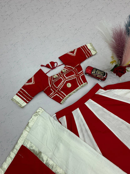 Navratri Special Pure Cotton Lehenga Choli with 6m Flair & Heavy Gota Patti - RangBhoomi