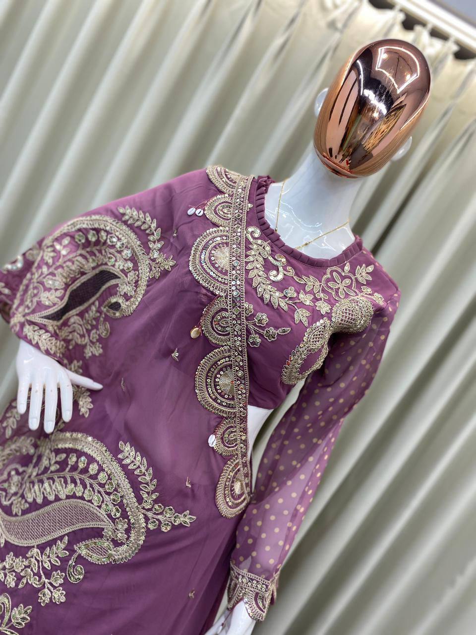 Designer Wear Embroidered Lehenga with Blouse and Shrug Set