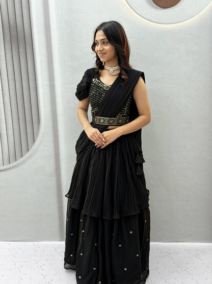 RangBhoomi Rakhi Special Pure Fox Georgette Lehenga Choli with Attached Dupatta