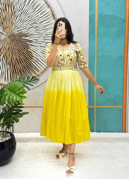 Summer Charm Cotton Frock Gown - Rangbhoomi