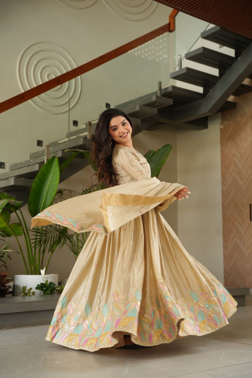 Embroidered Grace Gown & Dupatta – Luxe Fusion Wear for Modern Elegance