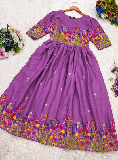 Embroidered Purple