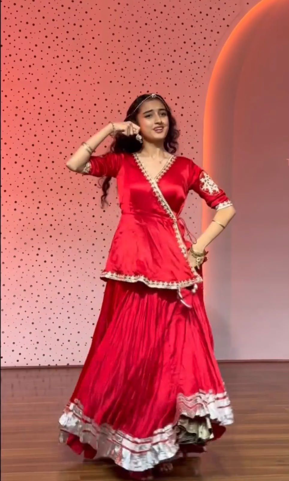 RangBhoomi Navratri Special Crepe Silk Lehenga Choli — 6m Big Flair, Fully Stitched