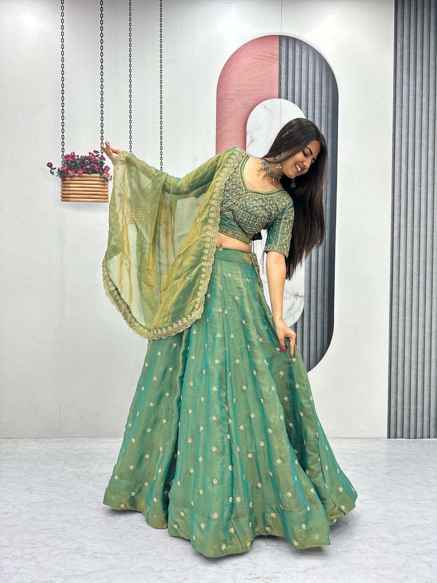 RangBhoomi Exclusive New Festival Lehenga Choli Set with Heavy Embroidery and Sequins