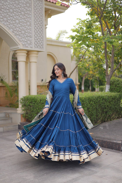 RangBhoomi Gown & Dupatta Collection 2026 — Premium Reyon Gown with Viscose Jacquard Dupatta
