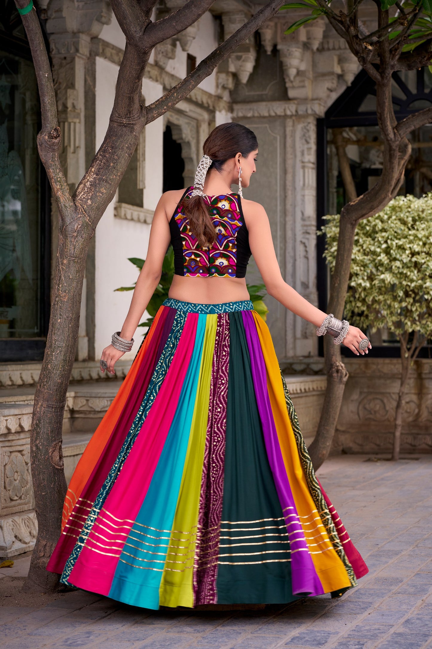 Rainbow Rasiya Navratri Lehenga Set by RangBhoomi