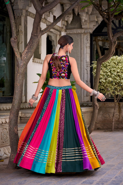 Rainbow Rasiya Navratri Lehenga Set by RangBhoomi