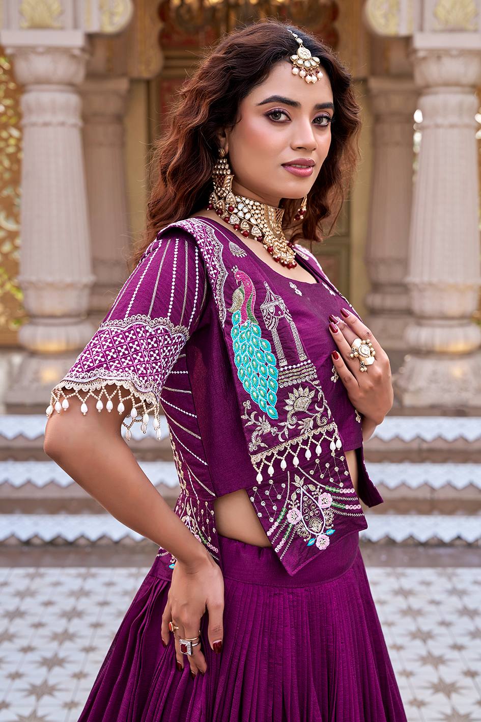 RangBhoomi Elegant Festival Lehenga Choli with Embroidered Koti Set