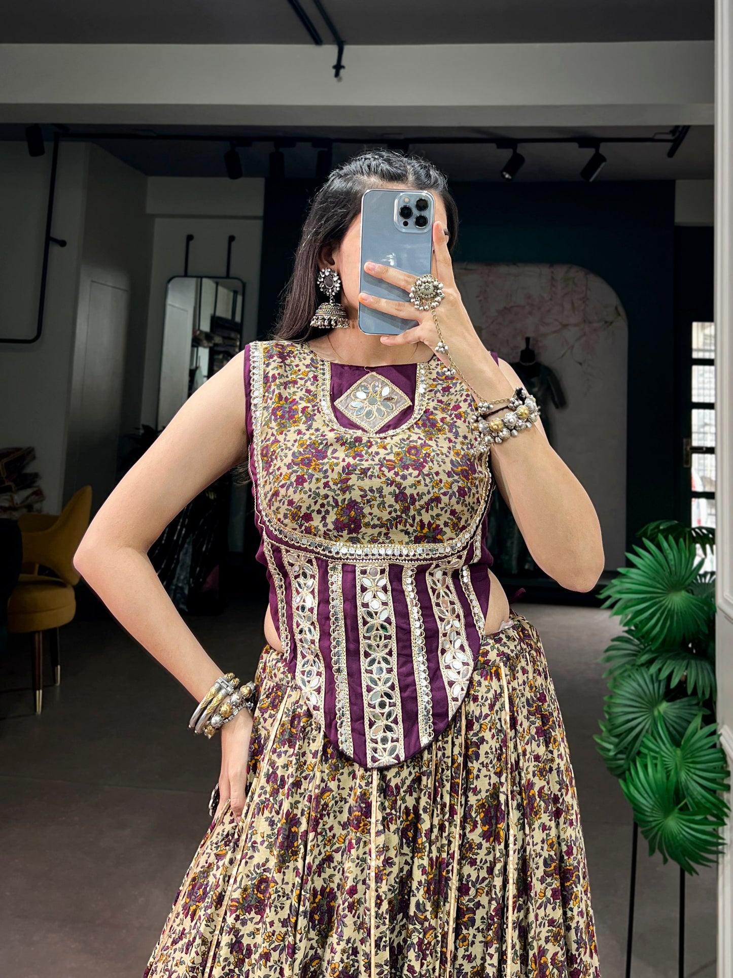 RangBhoomi Embroidered Mirror Lehenga Set — Navratri Collection 2026
