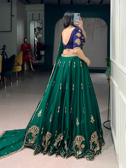 Regal Couture Luxury Lehenga Set in Rangoli Silk with Sequins and Thread Embroidery
