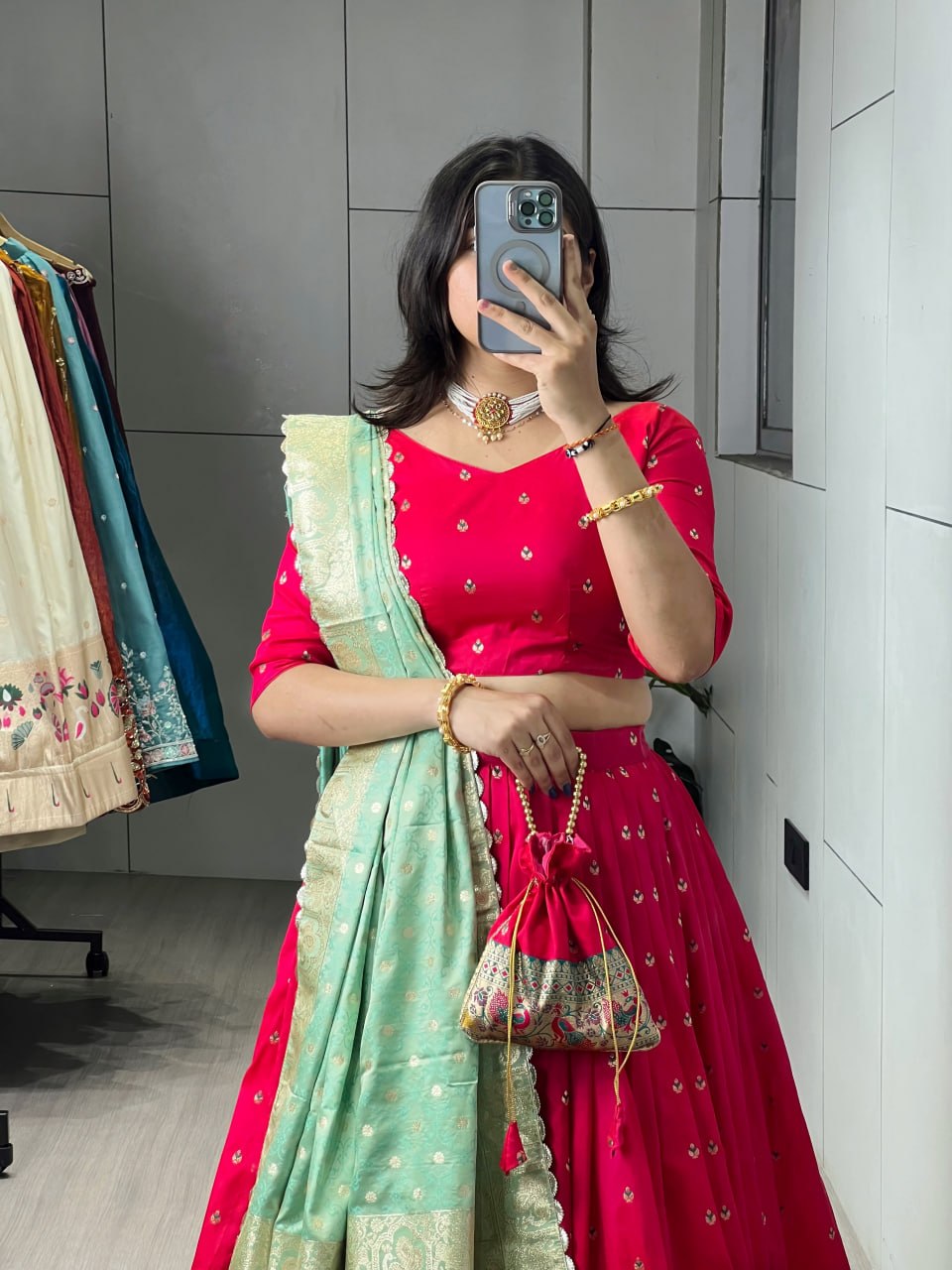 Elegant Paithani Silk Lehenga Choli with Vibrant Colorful Motifs and Iconic Zari Border