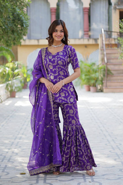 Exquisite Designer Ready-Made Gharara Suit