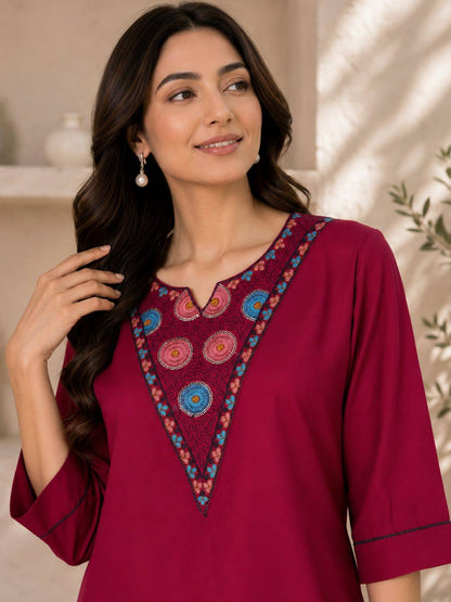 RangBhoomi Premium Reyon Kurti with Plazo Set - Comfortable Daily & Office Wear