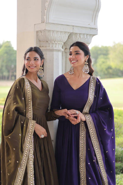 RangBhoomi Elegant Vichitra Silk Gown with Sequined Dupatta Collection 2026