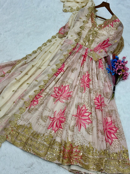 Elegant Premium Ready-to-Wear Gown with Matching Dupatta Set