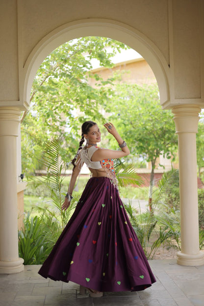 RangBhoomi Navratri Festive Cora Cotton Lehenga Set with Embroidered Blouse