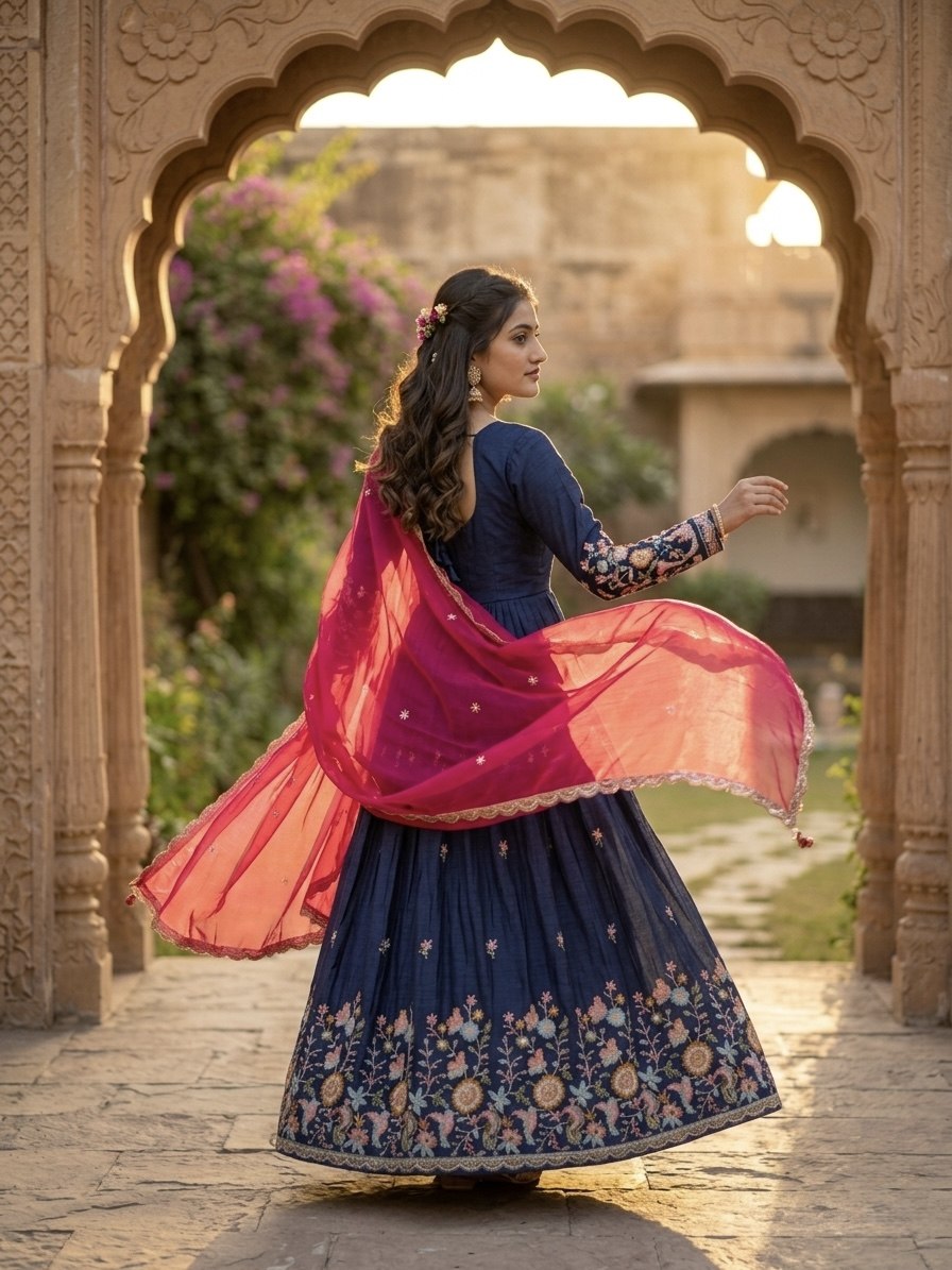 Elegant Fendi Silk Gown with Heavy Sequin and Zari Embroidery, Paired with Matching Dupatta – Collection 2026