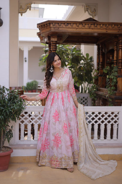 Elegant Premium Ready-to-Wear Gown with Matching Dupatta Set