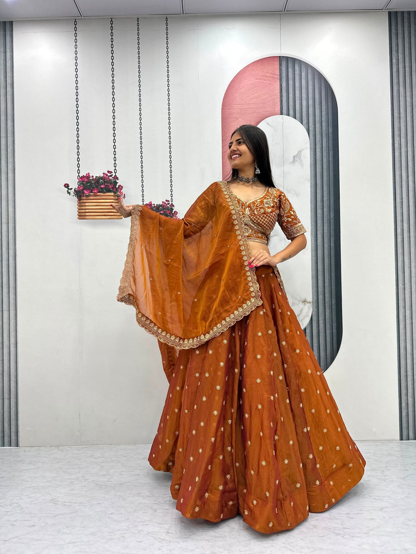 RangBhoomi Festival Embroidered Lehenga Choli — Heavy Embellished Mosh Fabric