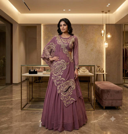 Designer Wear Embroidered Lehenga with Blouse and Shrug Set