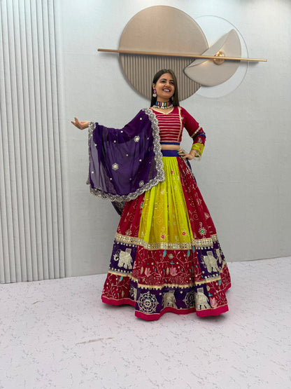 Navratri Special Vintage Chaniya Choli — Fox Georgette Embroidered Lehenga Set by RangBhoomi