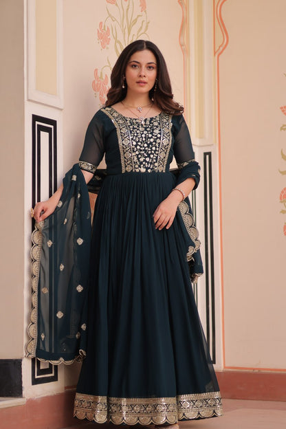 Designer Gown 2025 - Ready Made, Embroidered | Rangbhoomi