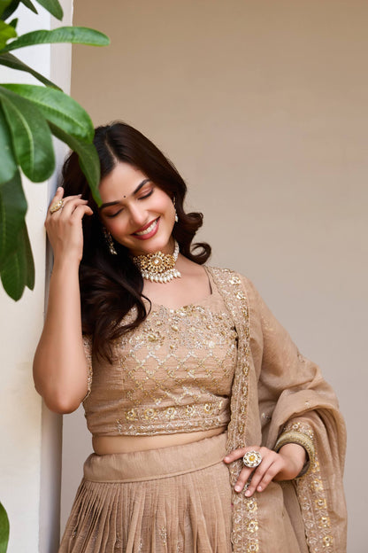 RangBhoomi Real Modeling Wedding Lehenga Choli with Heavy Embroidery and Pure Crunchy Fabric