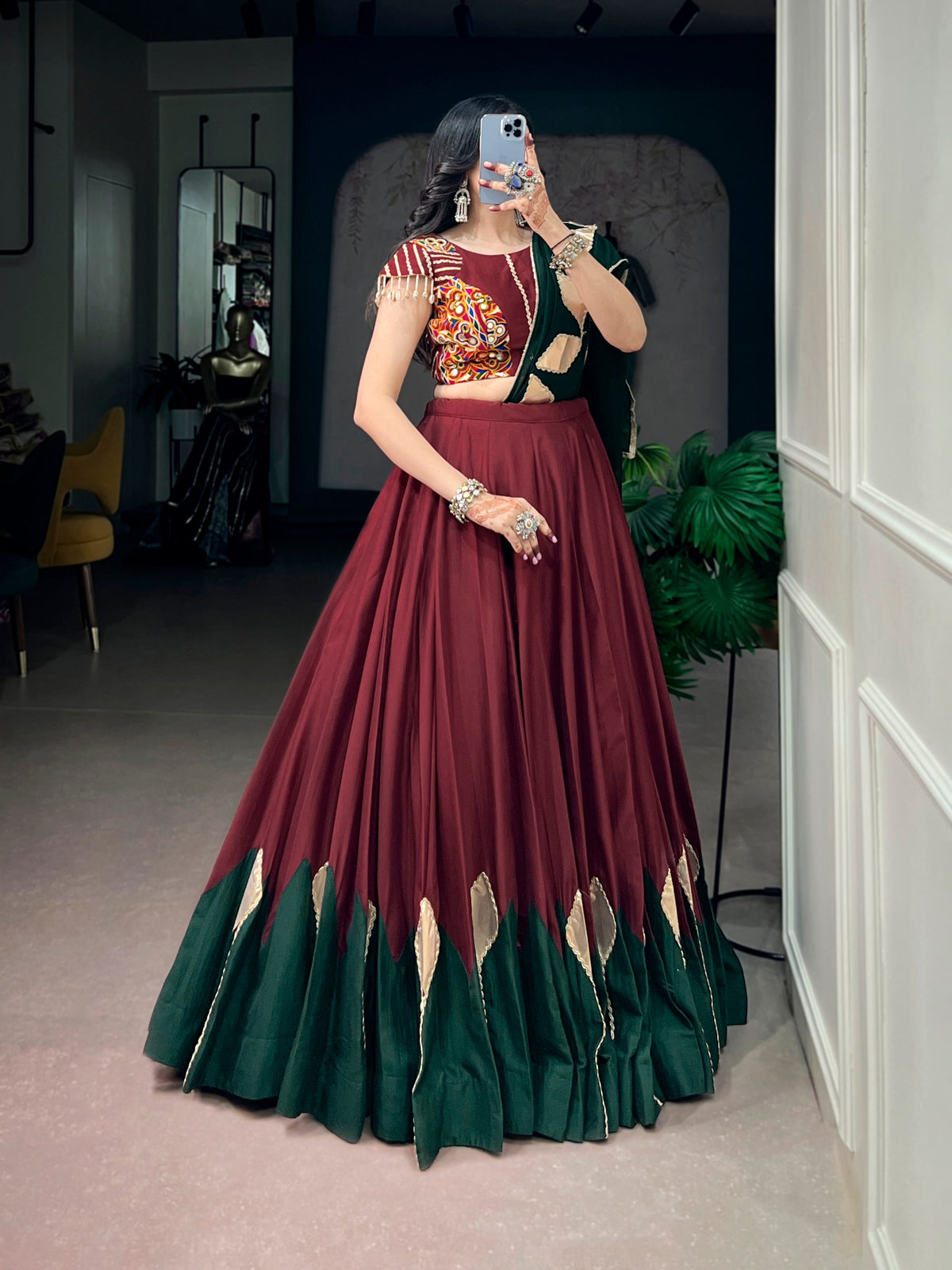RangBhoomi Chinon Gotta Patch Lehenga — Elegant Navratri & Garba Ensemble