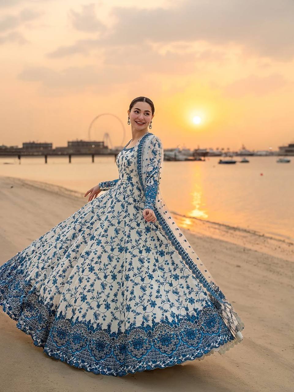 Elegant Party Wear Heavy Faux Georgette Gown with Organza Dupatta and Micro Cotton Bottom Set