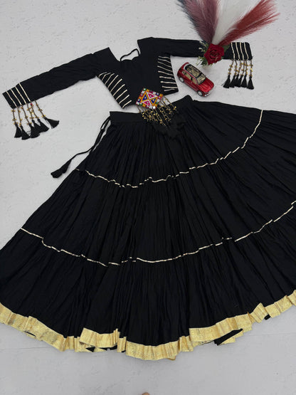 RangBhoomi Navratri Special Cotton Lehenga Choli — Big Flair 9+ Meter, Fully Stitched