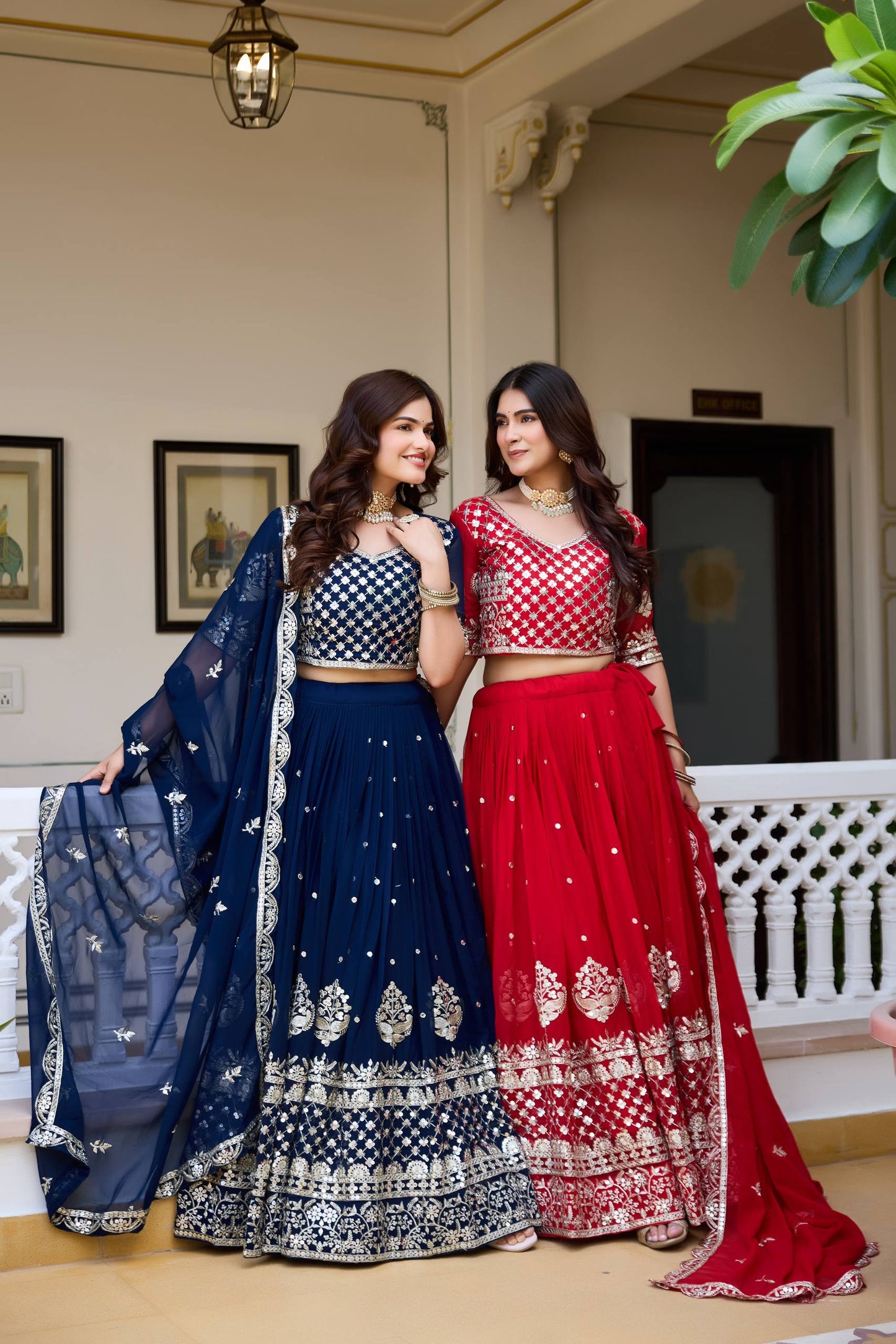 RangBhoomi Heavy Fox Georgette Embroidered Wedding Lehenga Choli Set