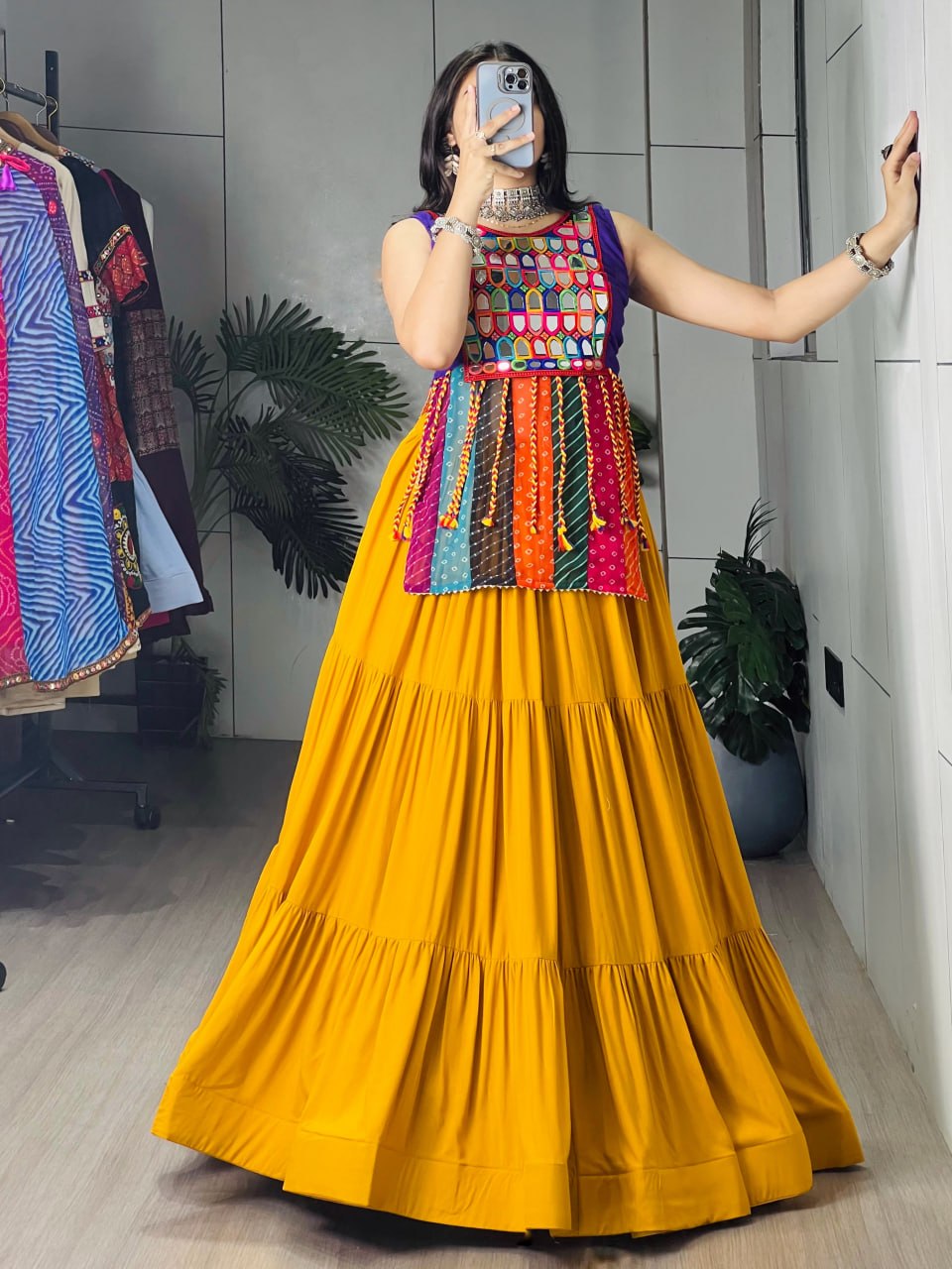 Premium Navratri Chaniya Choli 2k26 - Festive Mirror Work Lehenga Set by RangBhoomi