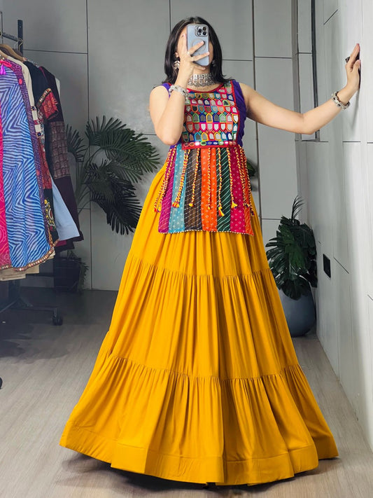 Premium Navratri Chaniya Choli 2k26 - Festive Mirror Work Lehenga Set by RangBhoomi