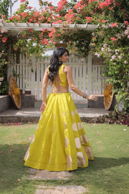 RangBhoomi Navratri Roman-Silk Lehenga Choli Set — Full-Stitched Festive Ensemble