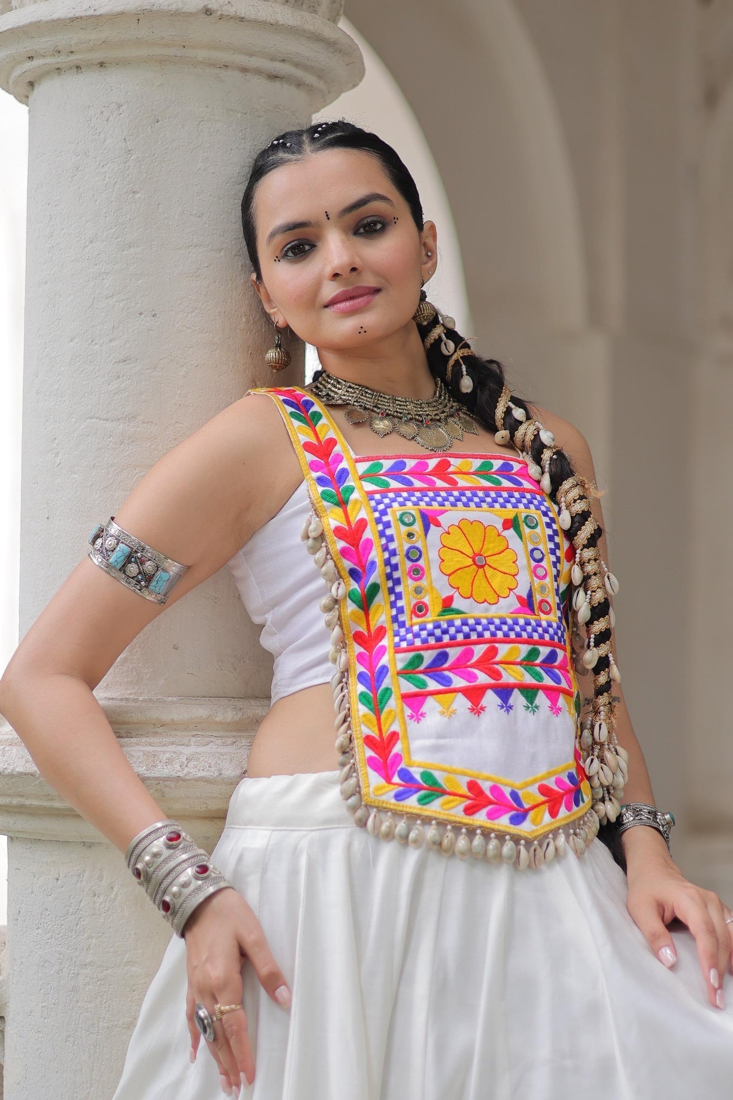 Elegant Navratri Blouse Collection with Kutchi Gamthi Embroidery and Mirror Work