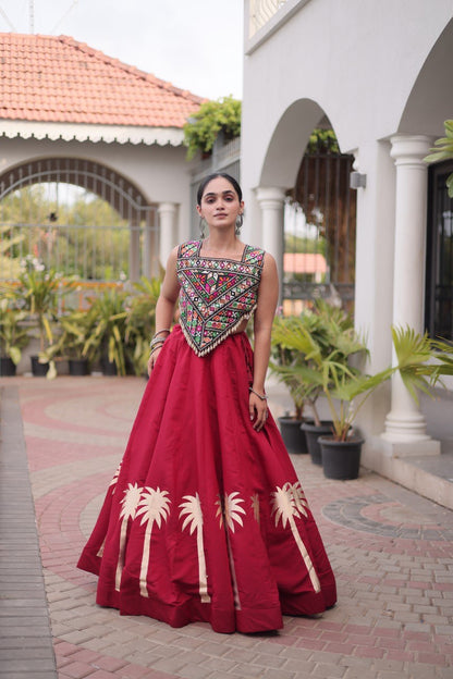 RangBhoomi Navratri Lehenga Choli Collection 2026 — Roman Fabric with Kutchi Embroidery